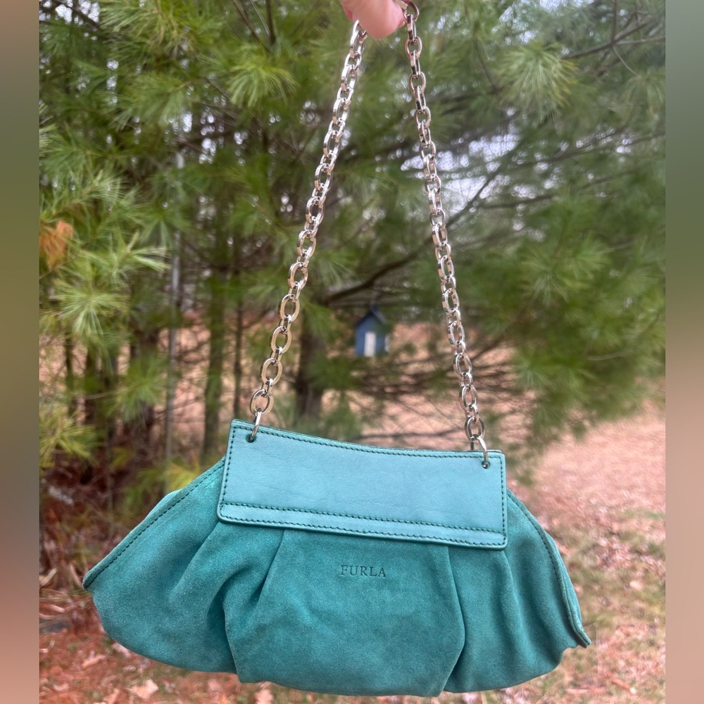 Furla Suede Leather Shoulder Bag - Picture 16 of 17